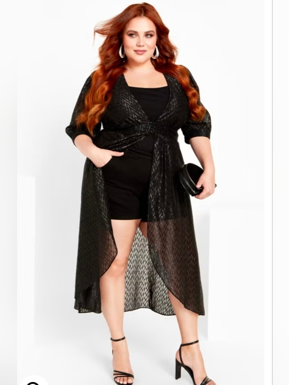 City Chic New Glimmer Jacket - black Size 20
